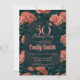 Cute Carnation Sparkle Boho Birthday Inbjudningar