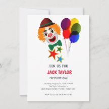 Cute Carnival Circus Clown First Birthday Kids