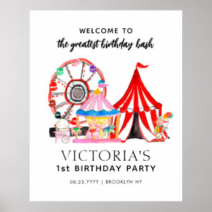 Cute Carnival Circus Festival Show Kid Birthday Po Poster