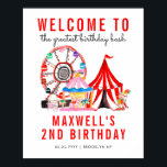 Cute Carnival Circus Festival Show Kid Birthday Po Poster<br><div class="desc">Cute Carnival Circus Festival Show Kid Birthday Poster</div>