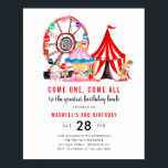 Cute Carnival Circus Festival Show Kid Birthday Poster<br><div class="desc">Poster av Cute Carnival Circus Festival Show Kid Birthday (</div>