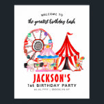 Cute Carnival Circus Festival Show Kid Birthday Poster<br><div class="desc">Poster av Cute Carnival Circus Festival Show Kid Birthday (</div>