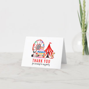 Cute Carnival Circus Show Clowns Ballowns Birthday Tack Kort
