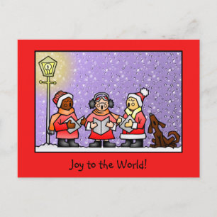 Cute Carolers & Singing Hund Personlig Vykort