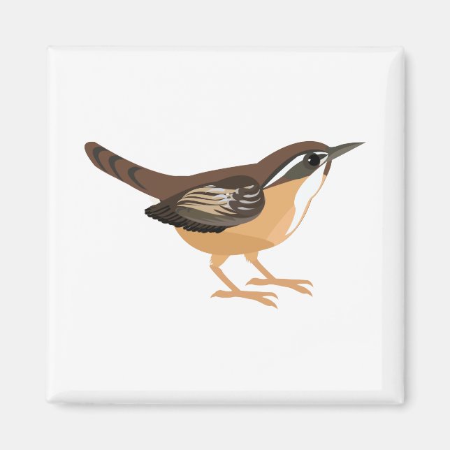 Cute Carolina Wren Magnet (Framsidan)