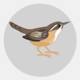 Cute Carolina Wren Runt Klistermärke