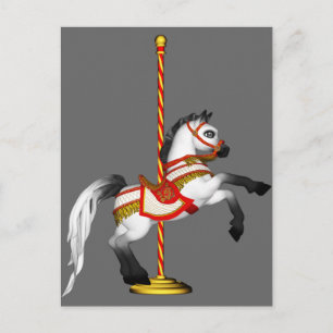 Cute Carousel Horse 1med Vykort