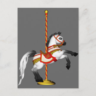 Cute Carousel Horse 1med Vykort