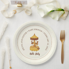 Cute carousel könsneutral babydusch