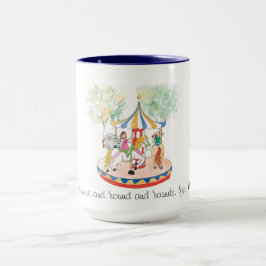 Cute Carousel Roligt Colorful Childrens Ilustratio Mugg