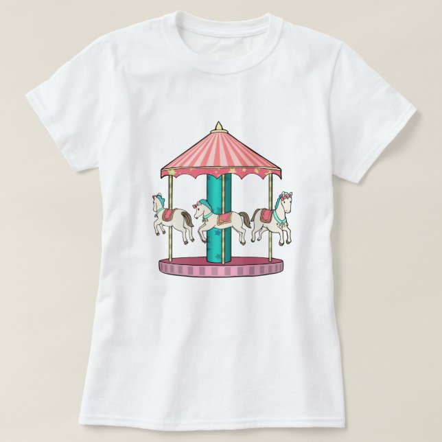 Cute Carousel T Shirt (Design framsida)