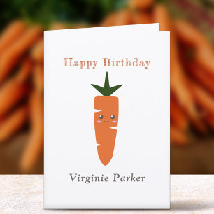 Cute Carrot Birthday Card Tack Kort