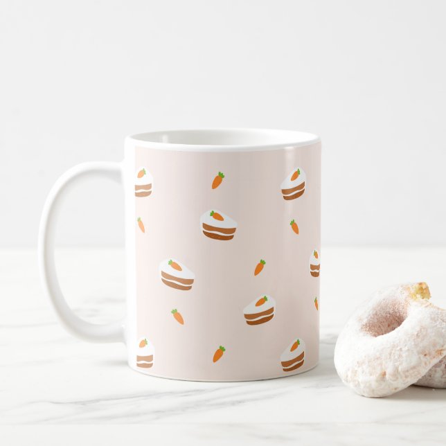Cute Carrot Cake Mönster Kaffemugg (Med munk)