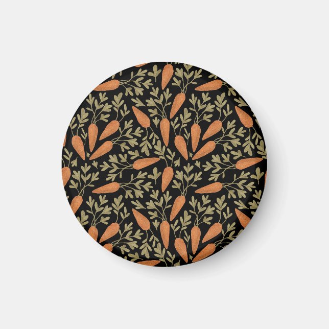 Cute Carrot Hand plockade Mönster Magnet (Framsidan)