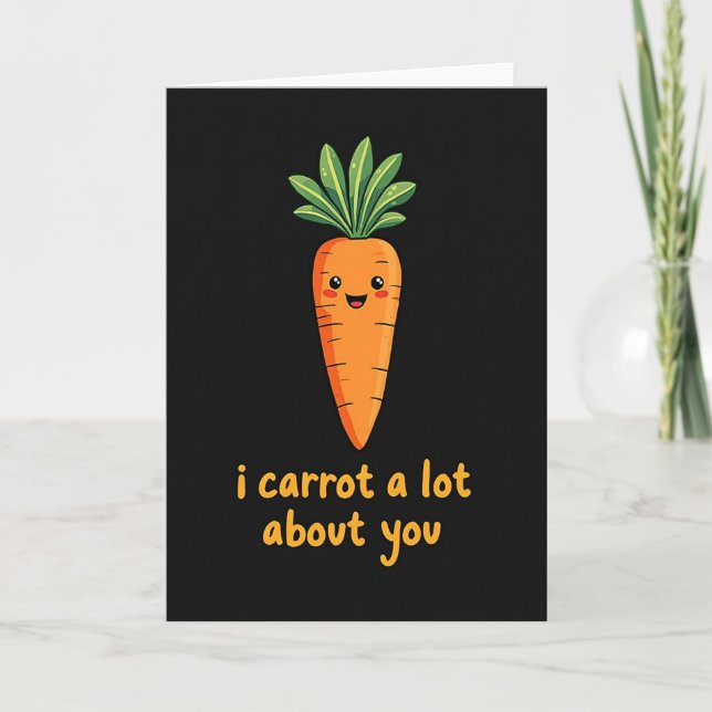 Cute Carrot Love About You Card Kort (Framsida)
