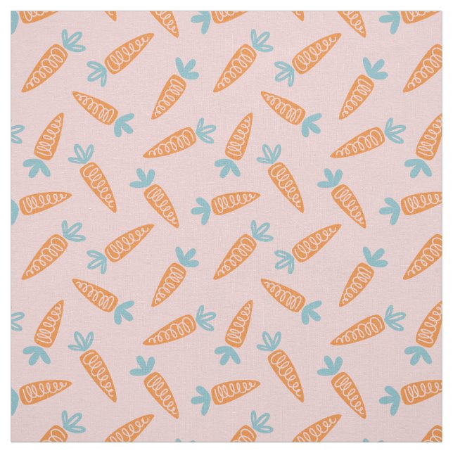 Cute Carrot mönster på ljus rosa Tyg (Provkarta)