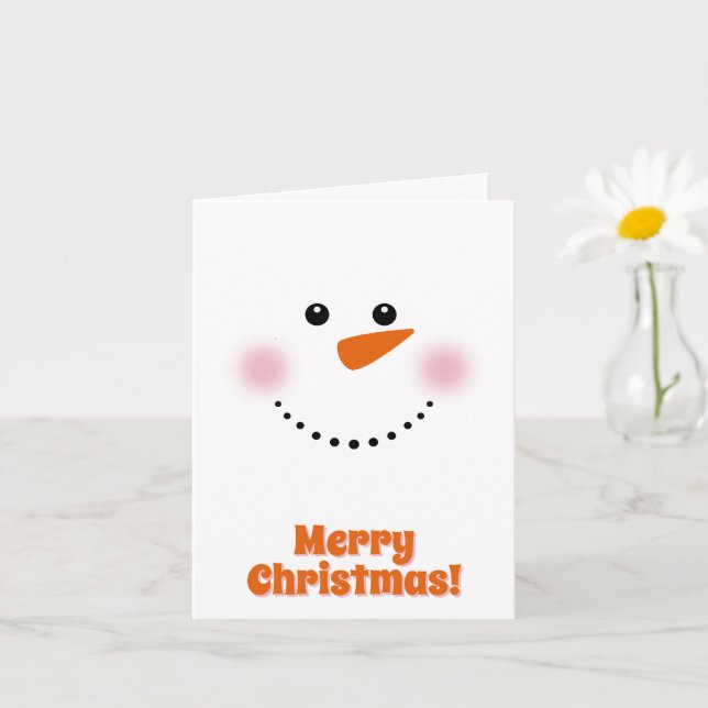 Cute Carrot Nose Snögubbe Kort (Liten växt)