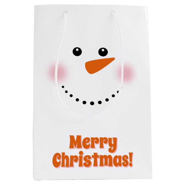 Cute Carrot Nose Snögubbe Medium Gift Bag (Framsidan)