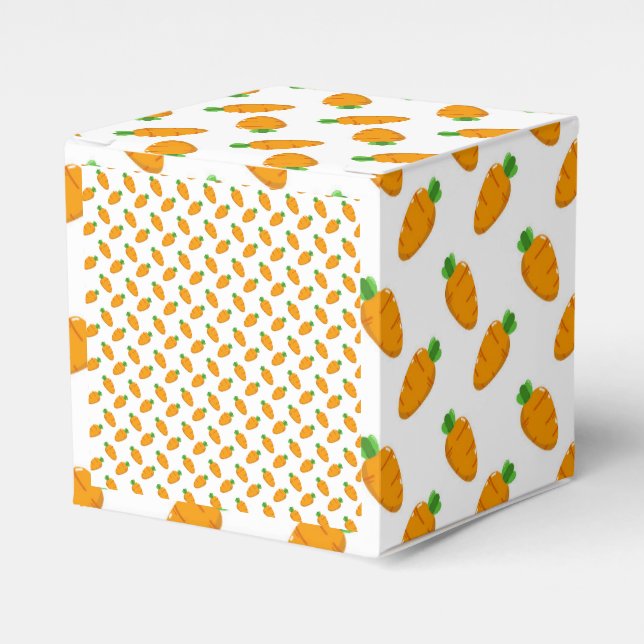 Cute Carrot Pattern Kids Birthday Party Favor Box Presentaskar (Framsidan Sidan)