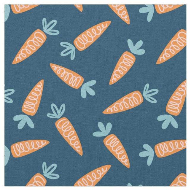 Cute Carrots på flottan Tyg (Närbild)