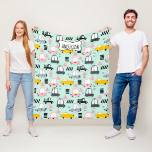 Cute Cars Fleece Blanket, medel