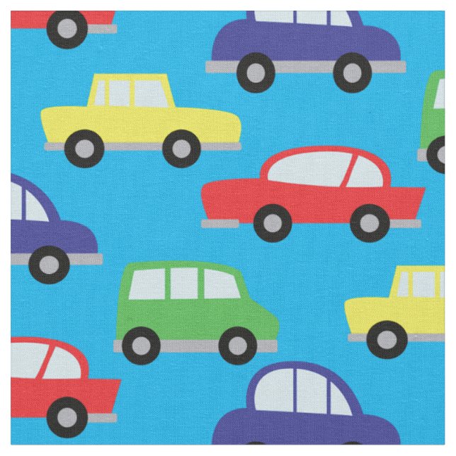 Cute Cars Fordon Kids Boys Room Decor Tyg (Närbild)