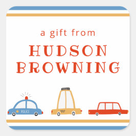 Cute Cars Personlig Gift Stickers Fyrkantigt Klistermärke