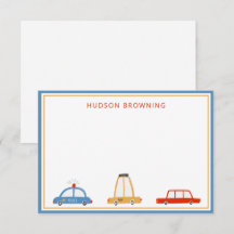 Cute Cars Personlig Note Cards
