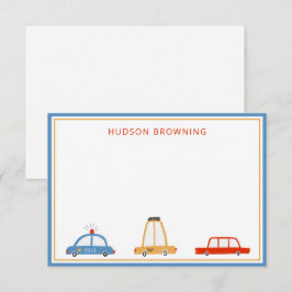 Cute Cars Personlig Note Cards Tack Kort