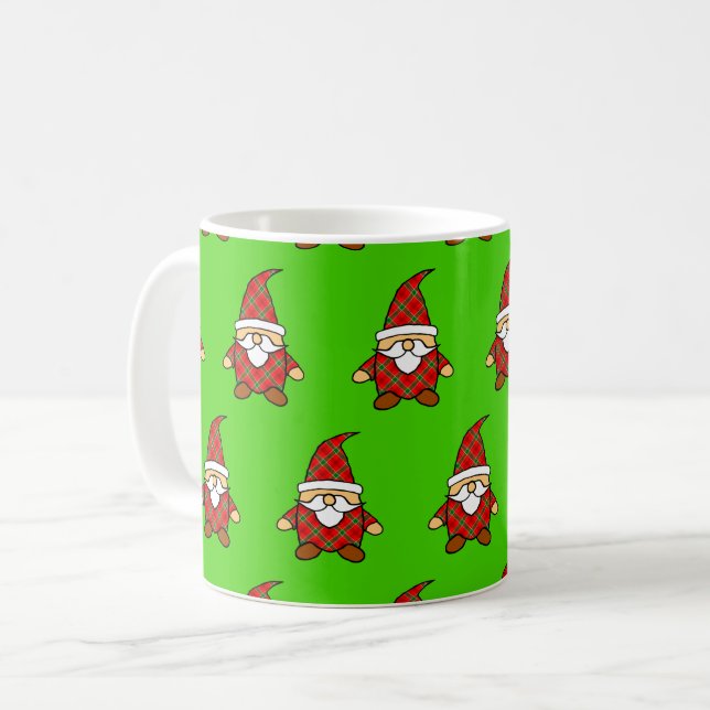 Cute Carton Gnome Mönster jul Kaffemugg (Framsida vänster)