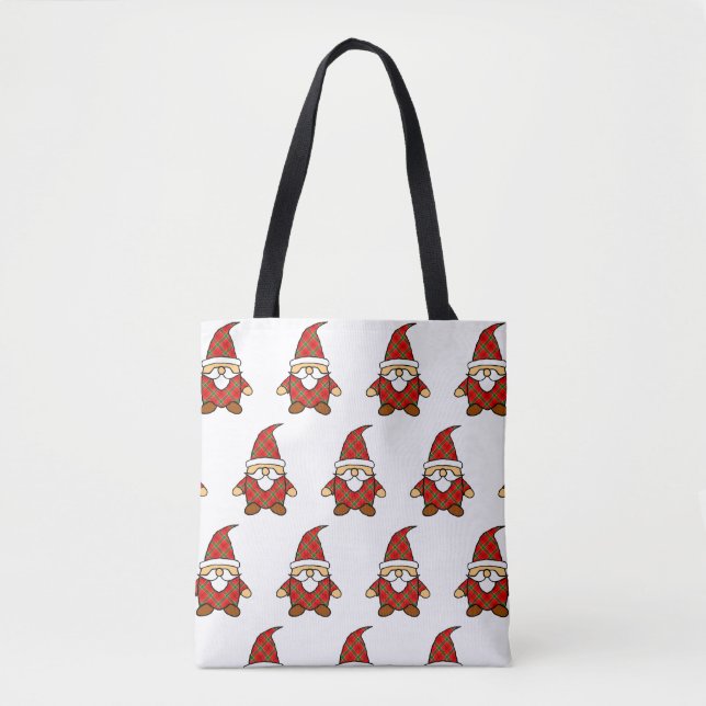 Cute Carton Gnome Mönster Tote Bag Tygkasse (Framsida)