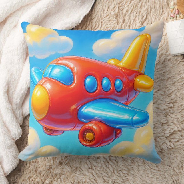 Cute Cartoon Airplane Kudde (Filt)