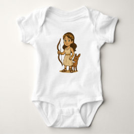 Cute Cartoon Artemis Baby Bodysuit | Greek Goddess T Shirt