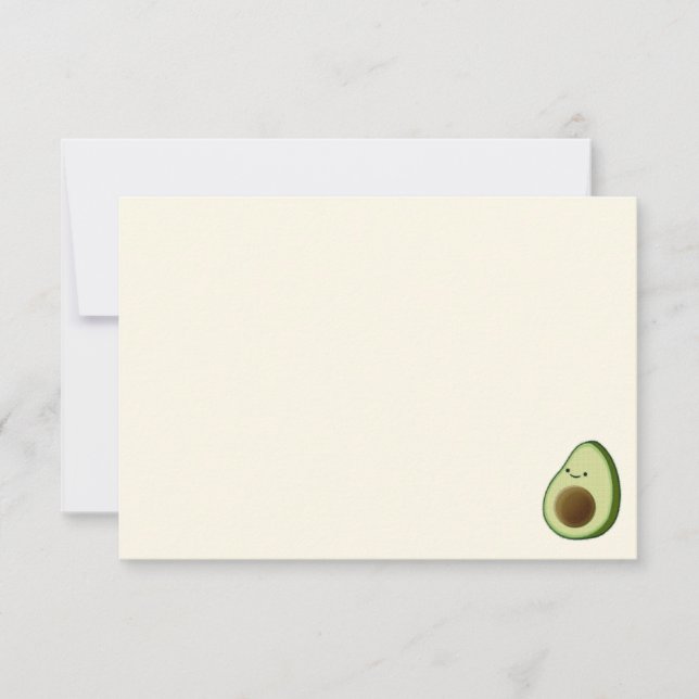 Cute Cartoon Avocado Blank Cream Off White  Anteckningskort (Framsida)