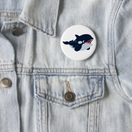 Cute Cartoon Baby Orca Button Knapp