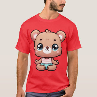 Cute Cartoon Bear in Yoga Pose vintage T Shirt