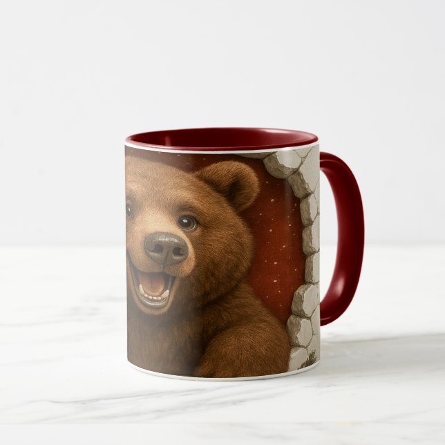Cute Cartoon Bear Mug Printable | Adorable Animal  Mugg (Framsida höger)