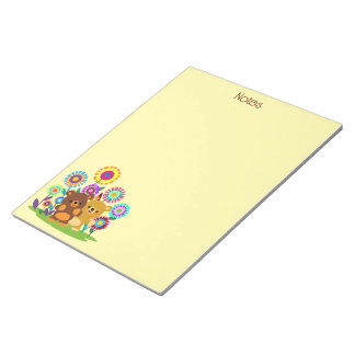 Cute Cartoon Bears' Garden Notepad Anteckningsblock