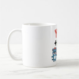 Cute Cartoon Bears Love Formula: "You + Me = Heart Kaffemugg