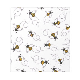 Cute Cartoon Bee Honeybee Seamless Pattern Sticky  Anteckningsblock