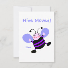 Cute Cartoon Bee Woman Moving Announcement Meddelande