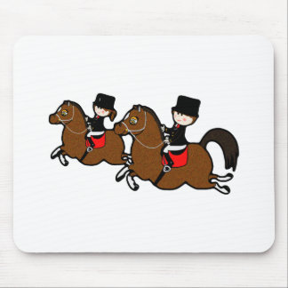 Cute cartoon boy girl riding dressage horses musmatta