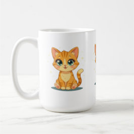 **Cute Cartoon Cat – Adorable Kitty Illustration** Kaffemugg