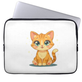 **Cute Cartoon Cat – Adorable Kitty Illustration** Laptop Fodral
