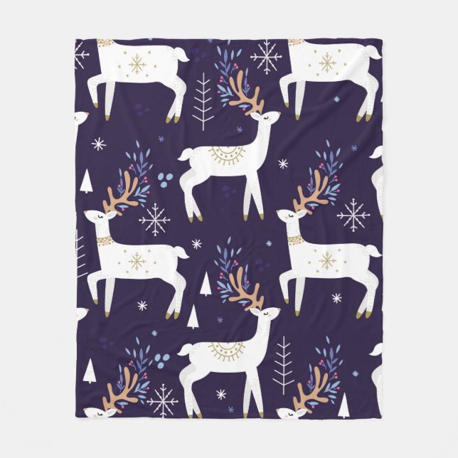 Cute cartoon deer seamless pattern, nursery backgr fleecefilt (Framsidan)