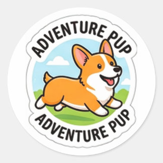 Cute Cartoon Dog Adventure Lover Vinyl Sticker Runt Klistermärke