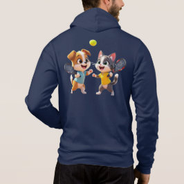 Cute Cartoon Dog and Cat Playing Padel Tennis – Fu T Shirt