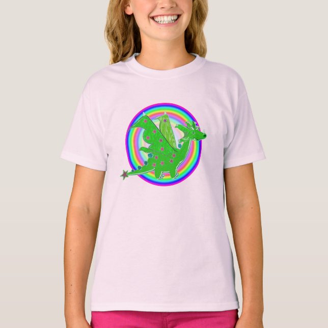 Cute Cartoon Dragon Tee Shirt (Framsida)