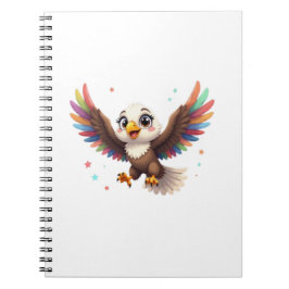 Cute Cartoon Eagle Flying – Friendly Vector Art Anteckningsbok