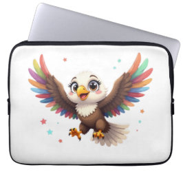 Cute Cartoon Eagle Flying – Friendly Vector Art Laptop Fodral